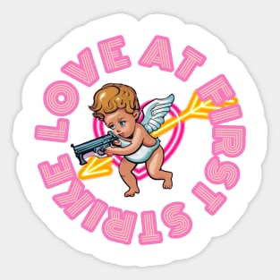 Love at First strike cupid Sticker